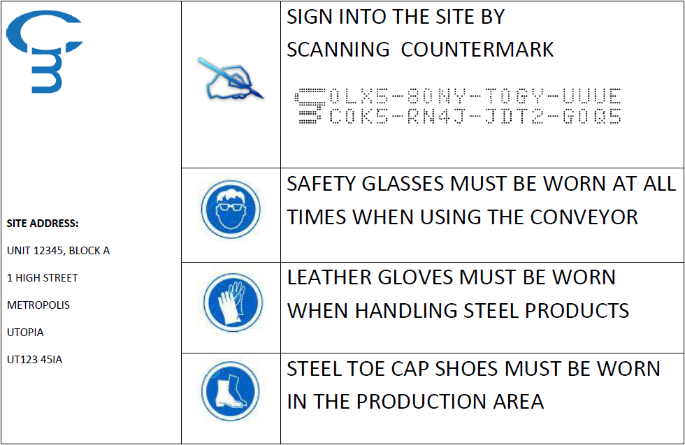 Countermark Sample Site Sign-on