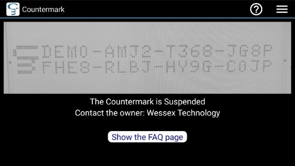 Countermark Status Suspended