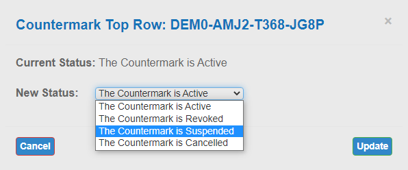 Countermark Status Selection